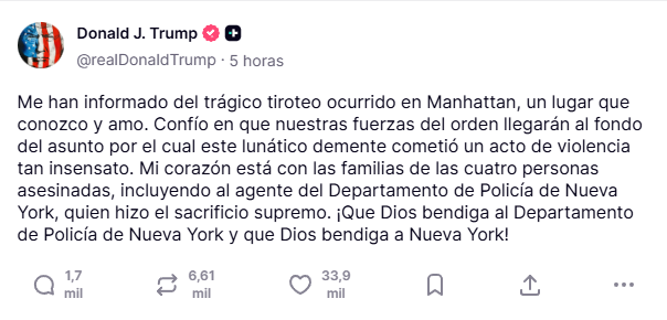 Tiroteo en rascacielos de Manhattan deja cuatro muertos