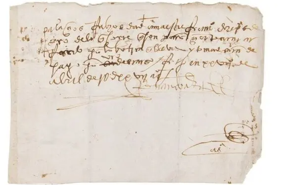 manuscrito histórico firmado por Hernán Cortés