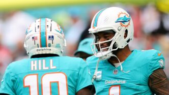 Tua Tagovailoa and Tyreek Hill during their time as Miami Dolphins teammates